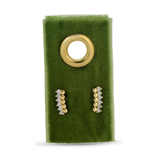 Delicate Dots & Cz Studs On Velvet Gift Tag