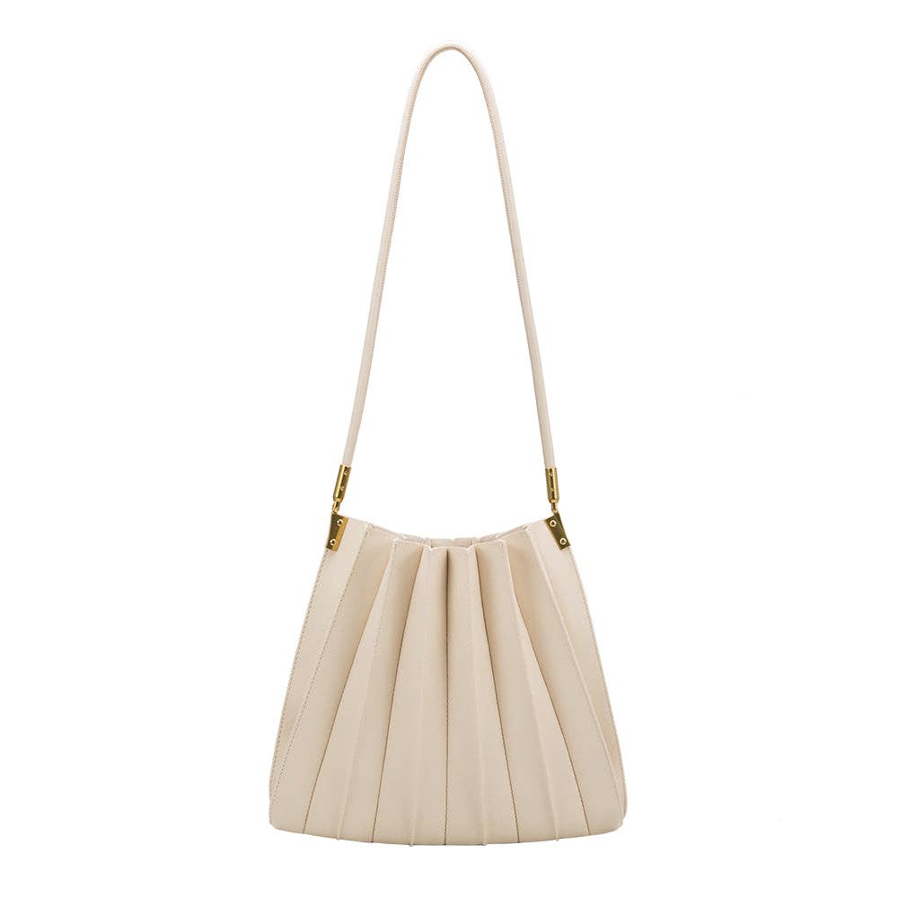 Carrie Pleated Bag in Ivory