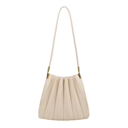 Carrie Pleated Bag in Ivory