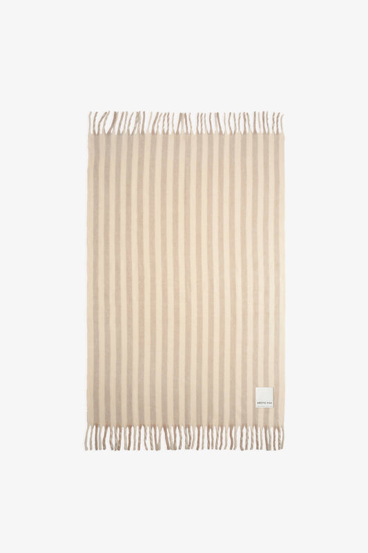 The Wool Stripe Throw - Pale Taupe Stripe