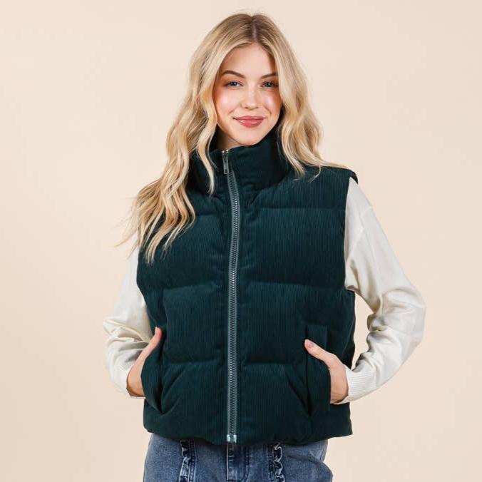 Corduroy Puffer Vest