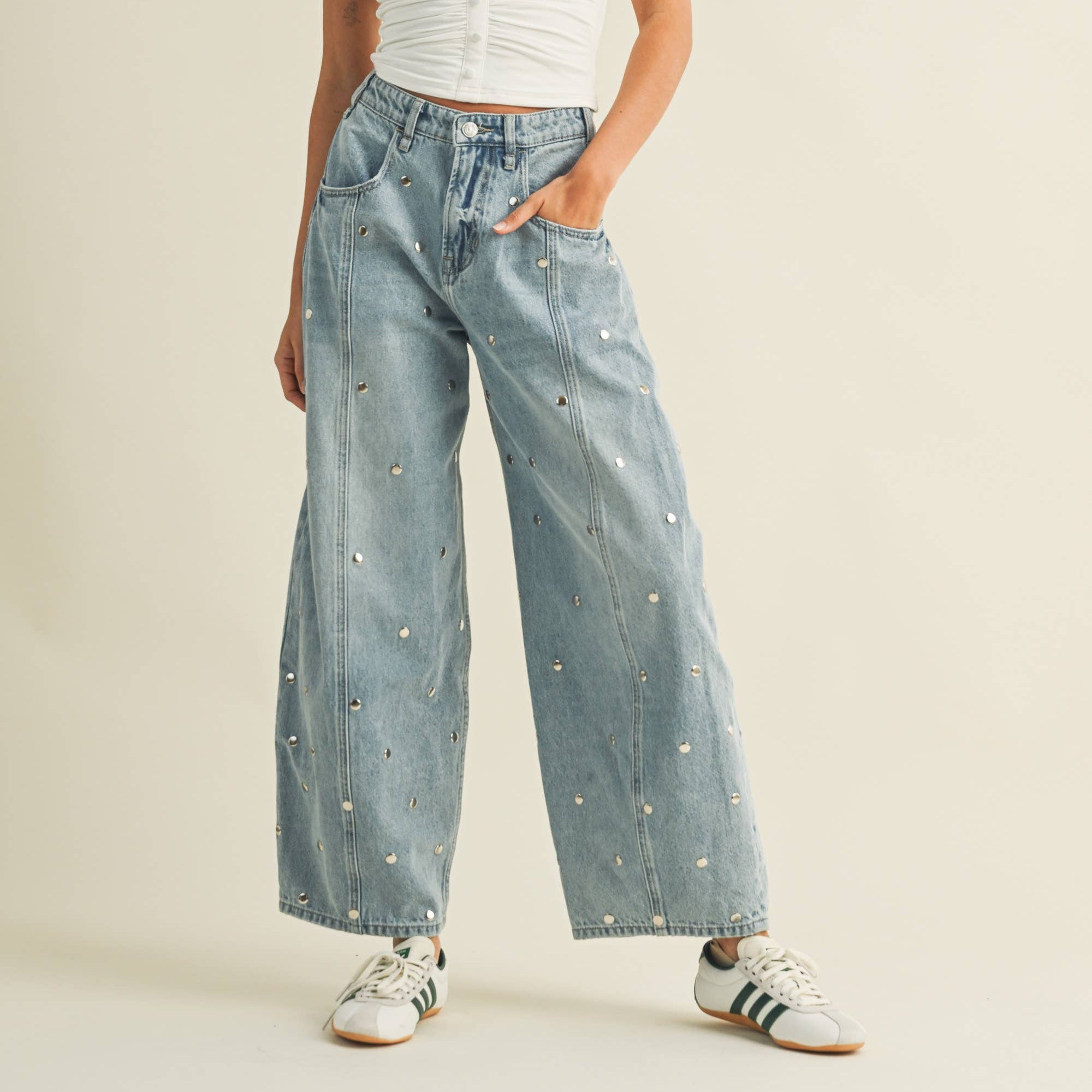 Scottie Studded Barrel Jean