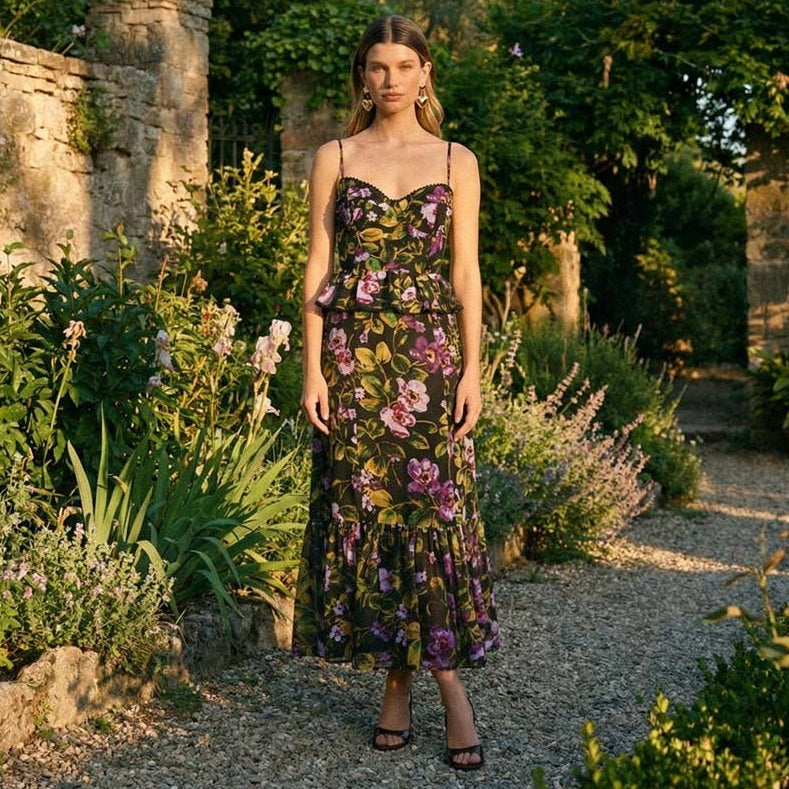 Falling Back Lurex Ruffled Dress