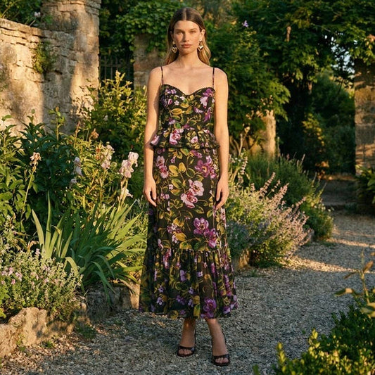 Falling Back Lurex Ruffled Dress