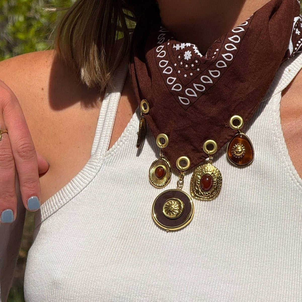 The Protector Brown Bandana Necklace
