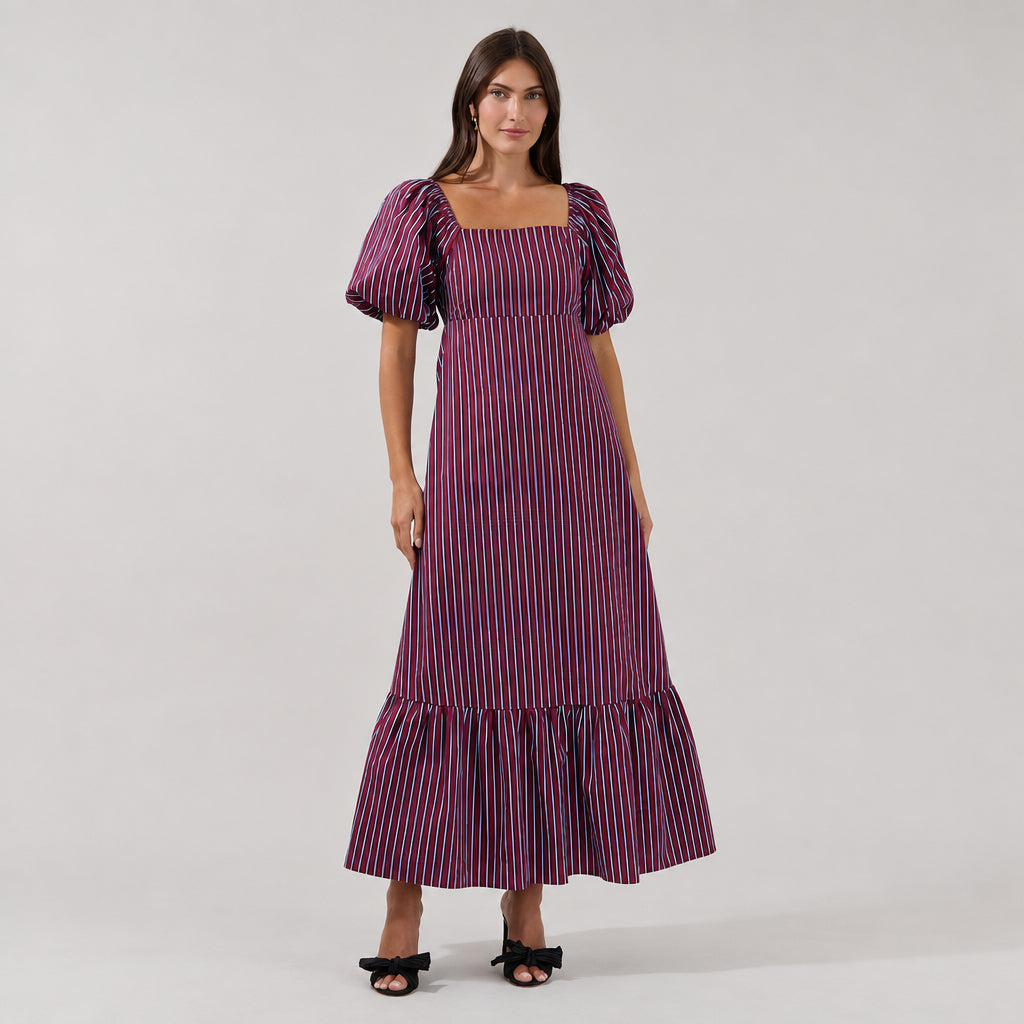 Xena Puff Sleeve Maxi Dress