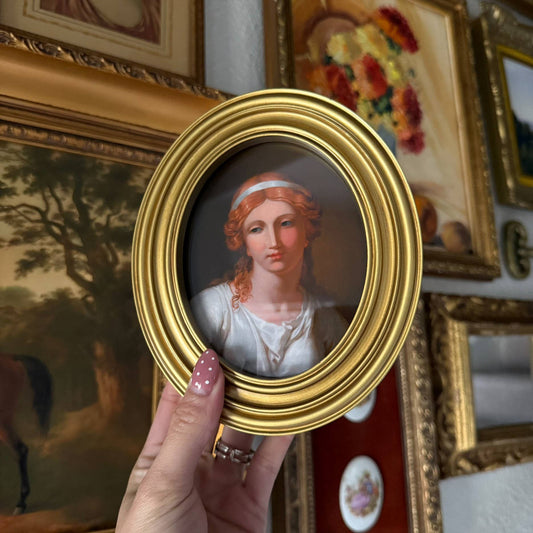 Vintage Style Portrait of Helen Art Print Framed Oval