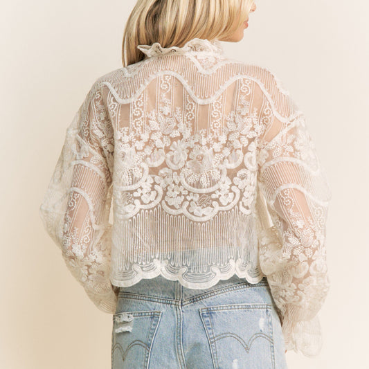 Louise Sheer Embroidered Top