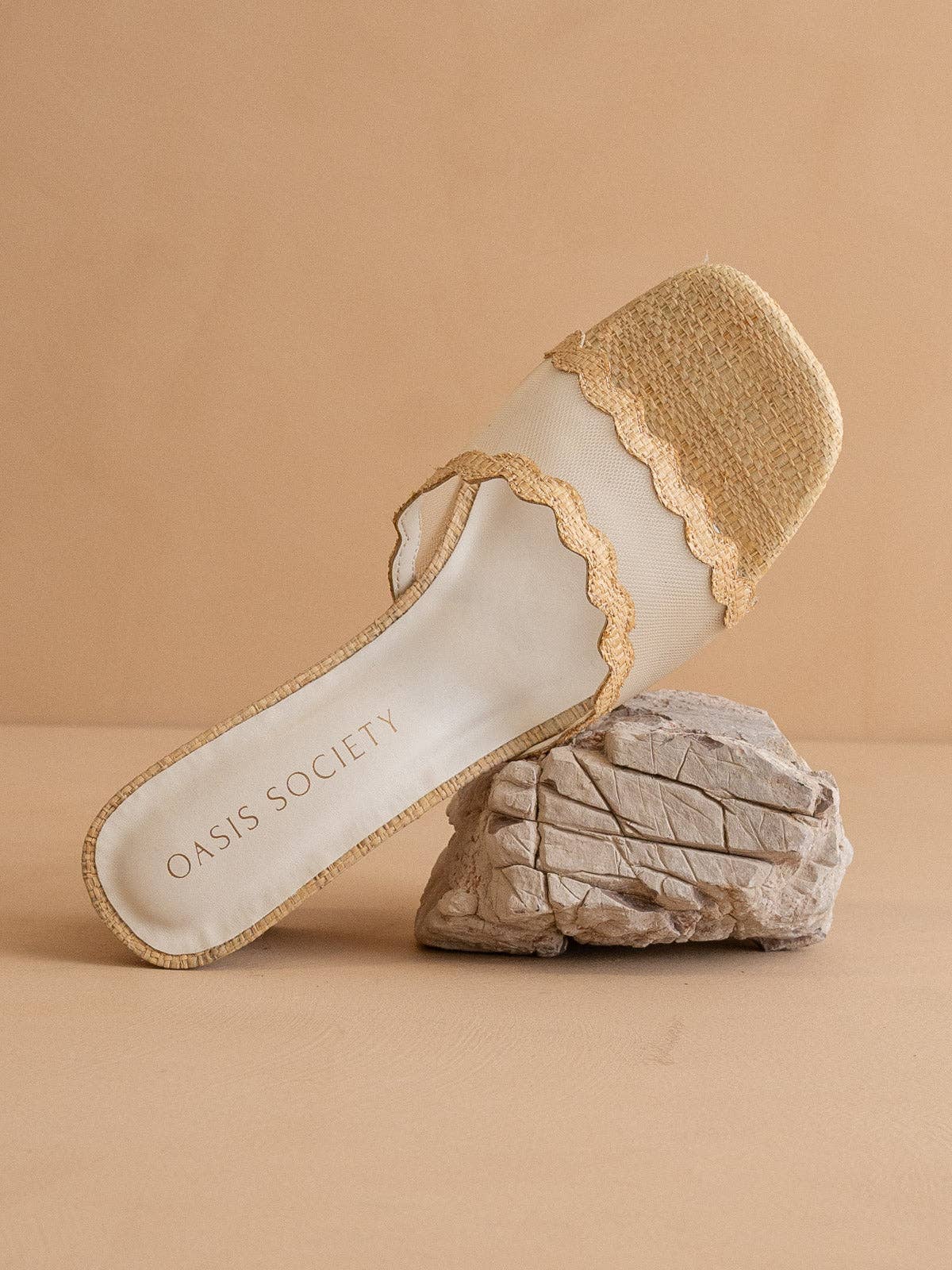 The Trina Scalloped Mesh Block Heel