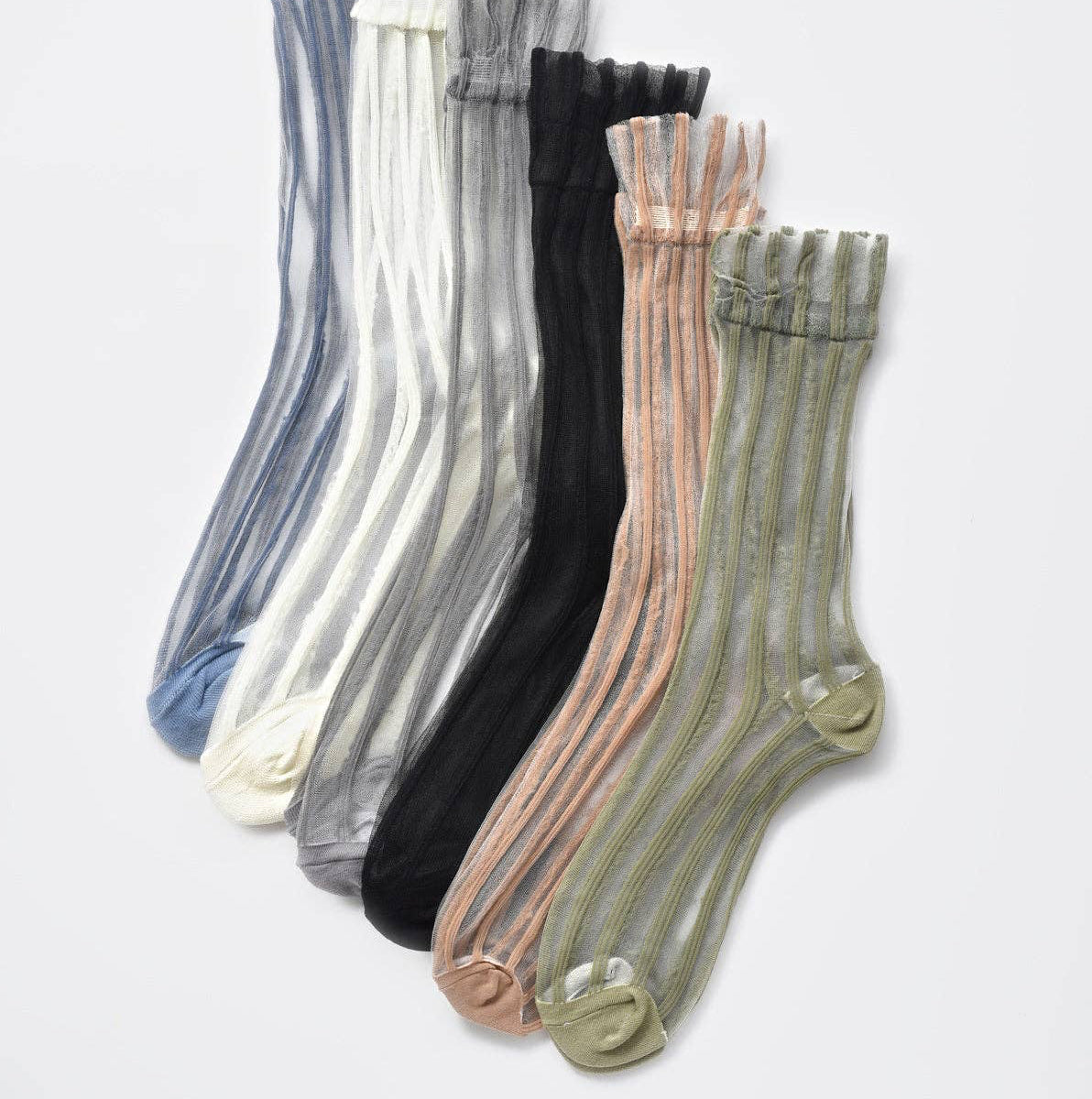 Sheer Stripe Crew Socks
